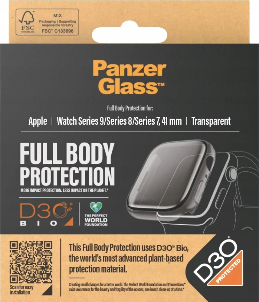 Panzer Glass PanzerGlass Full Body dėklas Apple Watch 7 41mm - skaidrus