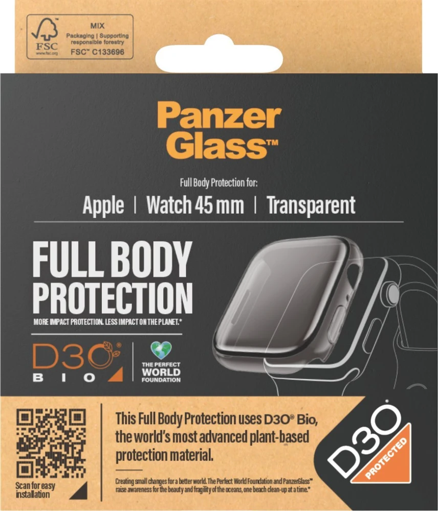 Panzer Glass PanzerGlass Full Body dėklas Apple Watch 7 45mm - transparent