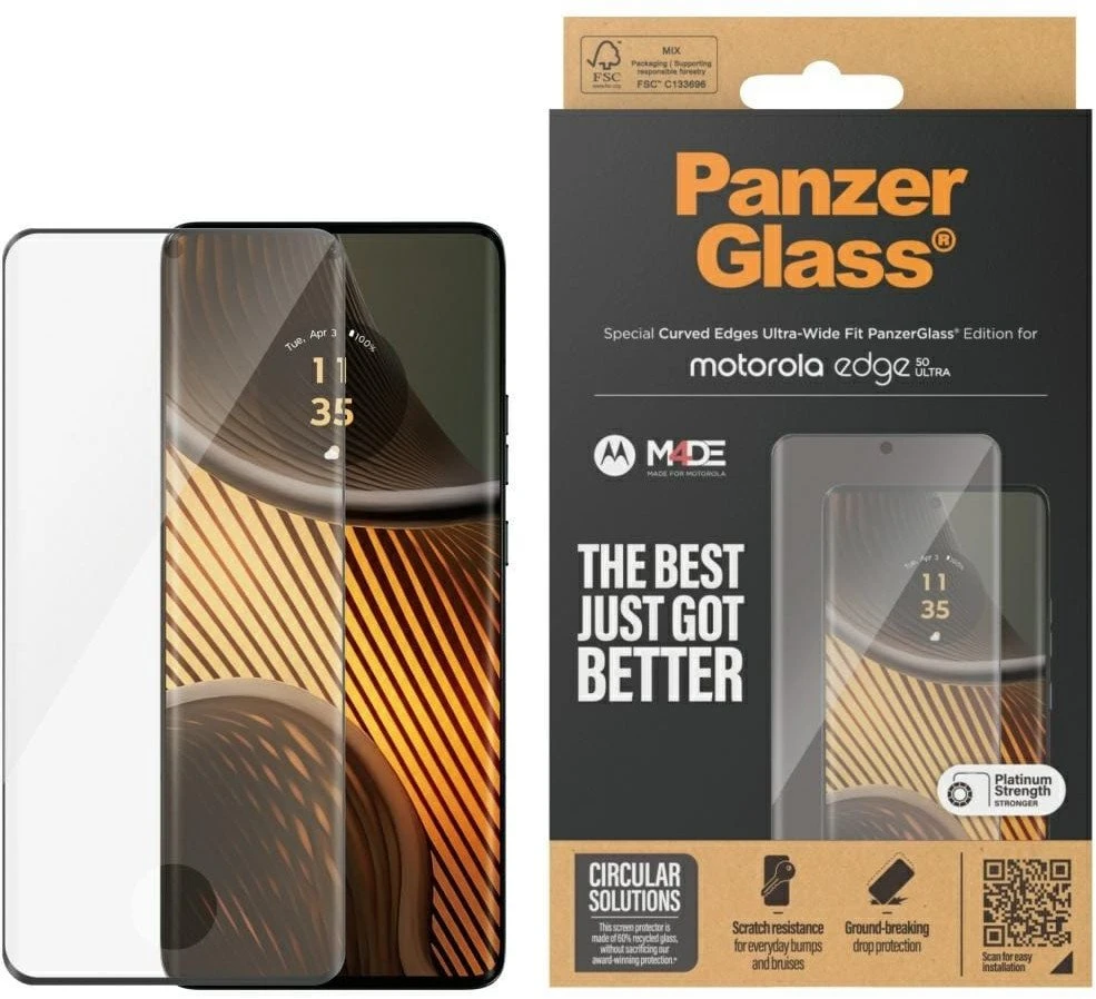 Panzer Glass Apsauginis stiklas PanzerGlass Ultra-Wide Fit skirtas Motorola Edge 50 Ultra