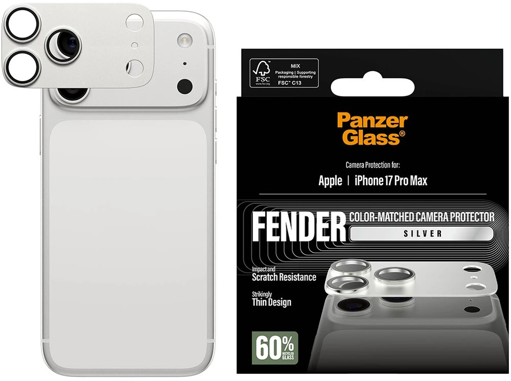 Panzer Glass PanzerGlass Fender Camera Protector for iPhone 17 Pro Max - Sidabrinis