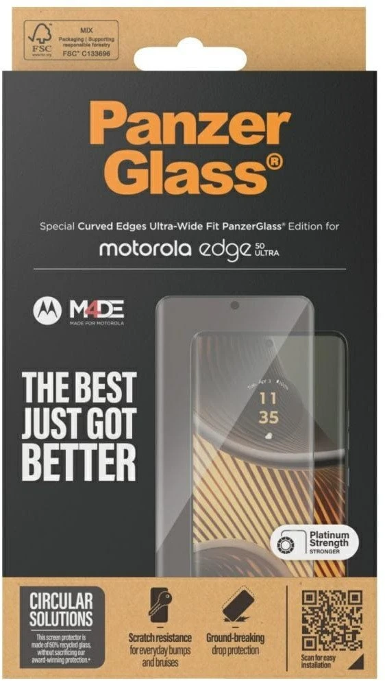 Panzer Glass Apsauginis stiklas PanzerGlass Ultra-Wide Fit skirtas Motorola Edge 50 Ultra