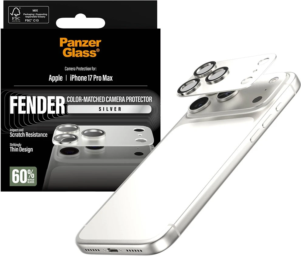 Panzer Glass PanzerGlass Fender Camera Protector for iPhone 17 Pro Max - Sidabrinis