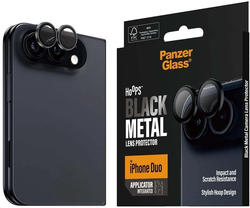 Panzer Glass PanzerGlass Hoops | Camera Lens | Apple | iPhone Duo | Metal/Silicone | Juodas