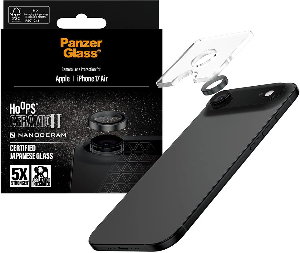 Panzer Glass „PanzerGlass Hoops Ceramic II“ grūdintas stiklas „iPhone Air“ objektyvui