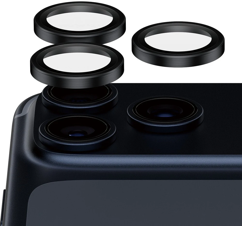 „Panzer Glass PanzerGlass Hoops Ceramic II“ kameros objektyvo stiklas, skirtas „iPhone 17 Pro / 17 Pro Max / 16 Pro / 16 Pro Max“ - Juodas