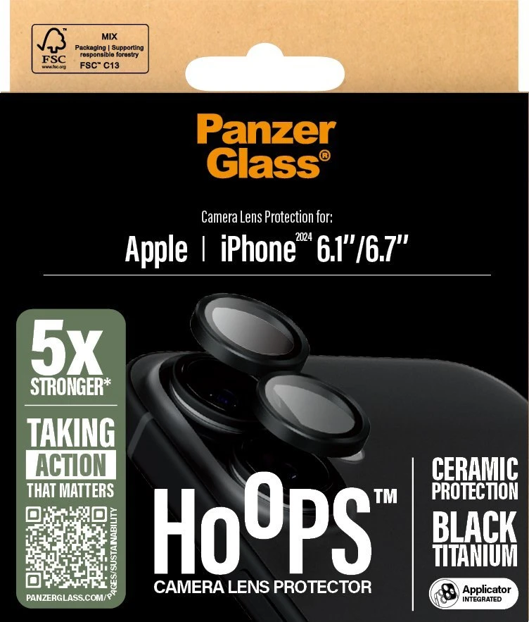 Panzer Glass PanzerGlass Hoops Keraminė objektyvo apsauga Apple iPhone 16 6.1" / 16 plius 6,7" 1281 m