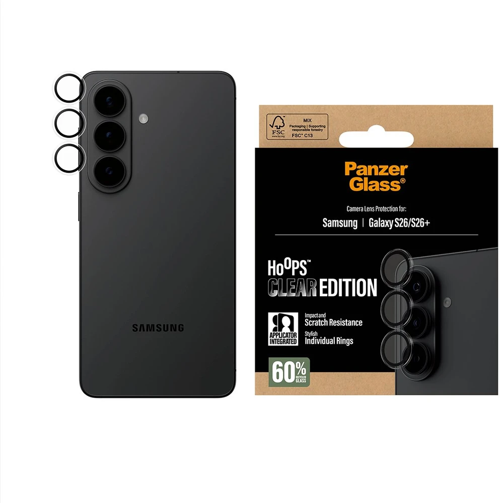 „Panzer Glass PanzerGlass Hoops“ objektyvo apsauga, skirta „Samsung Galaxy S26/S26+“