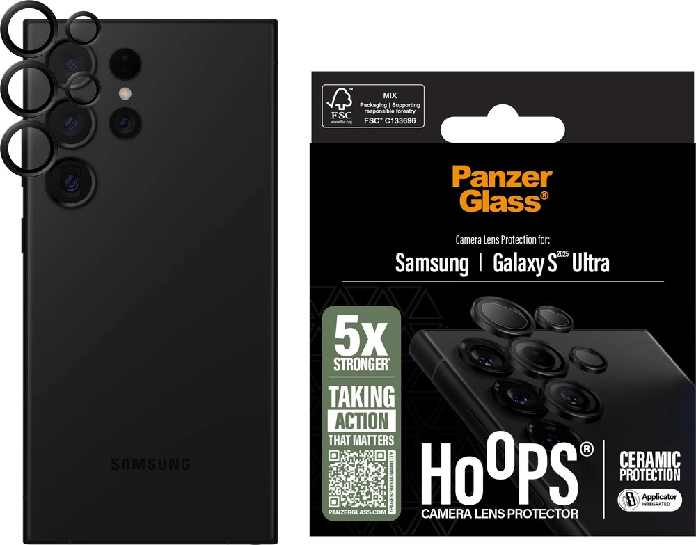 Panzer Glass PanzerGlass Hoops objektyvo apsauga, skirta Samsung Galaxy S25 Ultra