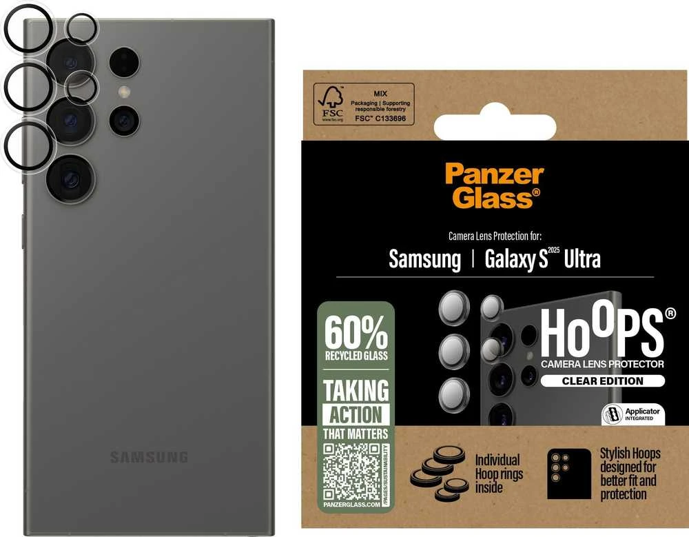 Panzer Glass PanzerGlass Hoops objektyvo apsauga Samsung Galaxy S25 Ultra, skaidrus