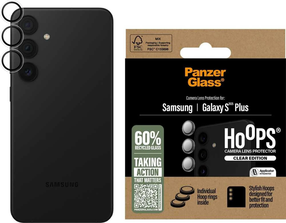 Panzer Glass PanzerGlass Hoops objektyvo apsauga Samsung Galaxy S25 Plus, skaidrus