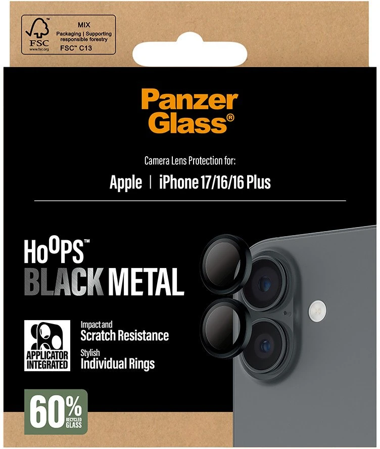 Panzer Glass „PanzerGlass Hoops“ grūdinto stiklo ekrano apsauga, skirta „iPhone 16 / 16 Plus / 17“
