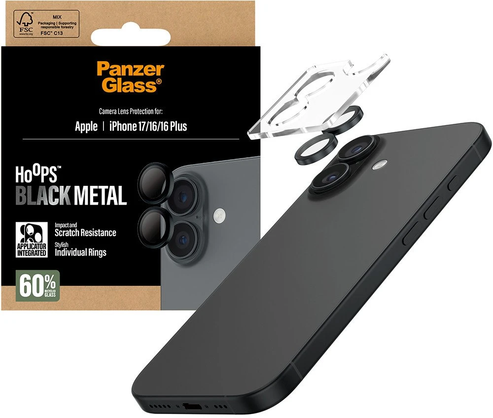 Panzer Glass „PanzerGlass Hoops“ grūdinto stiklo ekrano apsauga, skirta „iPhone 16 / 16 Plus / 17“
