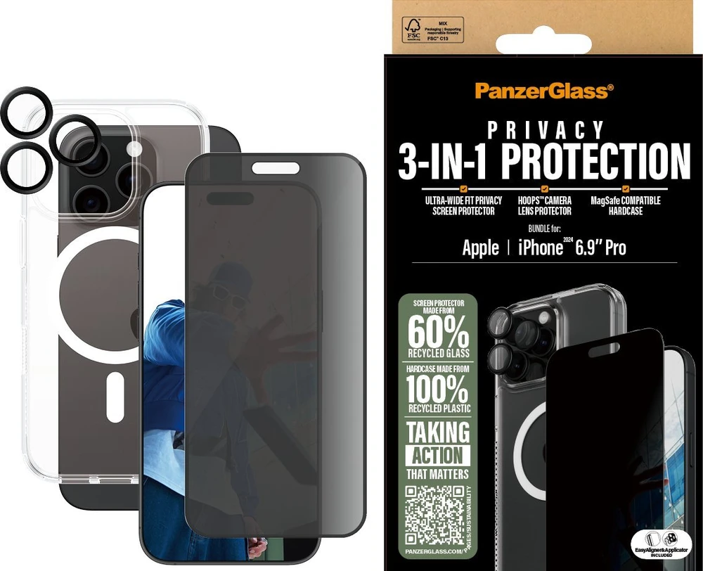Panzer Glass PANZERGLASS 3-IN-1 PRIVACY - PROTECTION BUNDLE IPHONE 16 6.9I