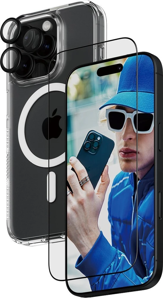 Panzer Glass PanzerGlass Bundle 3in1 Apple iPhone 16 Pro 6.3" D3O kietas dėklas + ekrano apsauga UWF+ objektyvas B1292+2862+1284