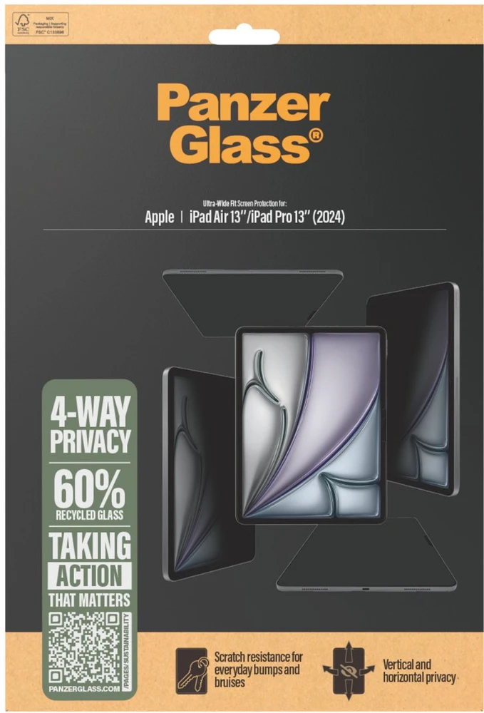 Panzer Glass „PanzerGlass“ 4 krypčių privatumo ekrano apsauga „iPad Air 13 / 13 Pro“