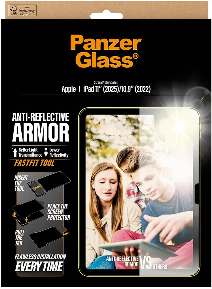 Panzer Glass „PanzerGlass“ neatspindintis šarvuotas ekrano apsauginis dėklas „iPad 11“ / „10.9“
