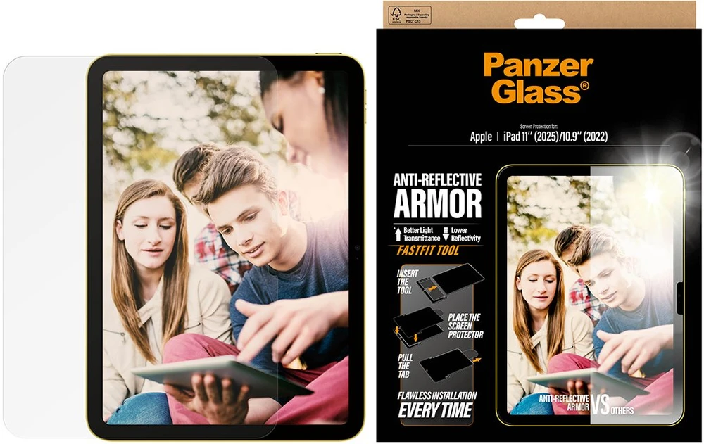 Panzer Glass „PanzerGlass“ neatspindintis šarvuotas ekrano apsauginis dėklas „iPad 11“ / „10.9“