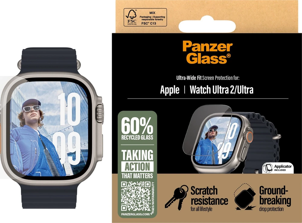 Panzer Glass Apsauginis stiklas Apple Watch Ultra 1/2 (49mm) PanzerGlass Ultra-Wide Fit Screen Protection 3712