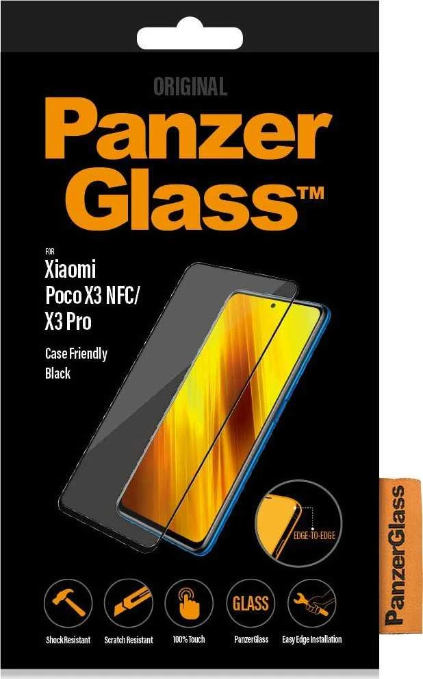 Panzer Glass PanzerGlass E2E Regular Xiaomi Poco X3 NFC/X3 Pro Case Friendly juoda/juodas