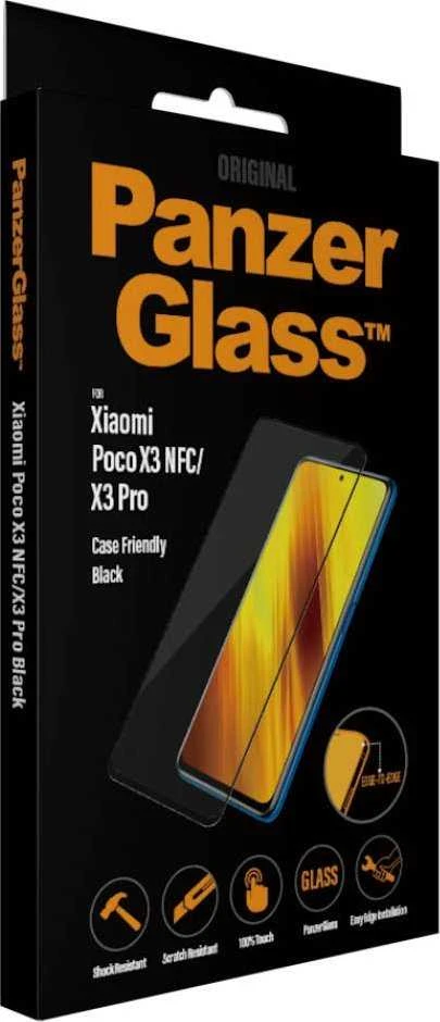 Panzer Glass PanzerGlass E2E Regular Xiaomi Poco X3 NFC/X3 Pro Case Friendly juoda/juodas