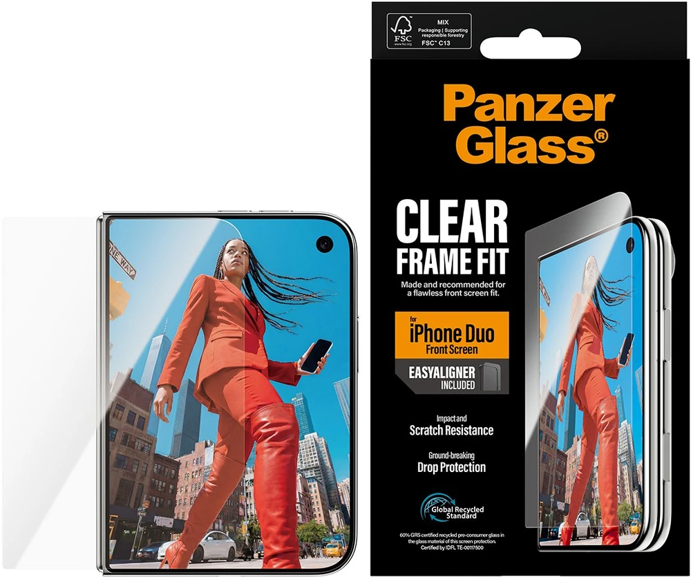 Panzer Glass PanzerGlass FrameFit su EasyAligner | Ekrano apsauga | Apple | iPhone Duo | Stiklas | Permatomas