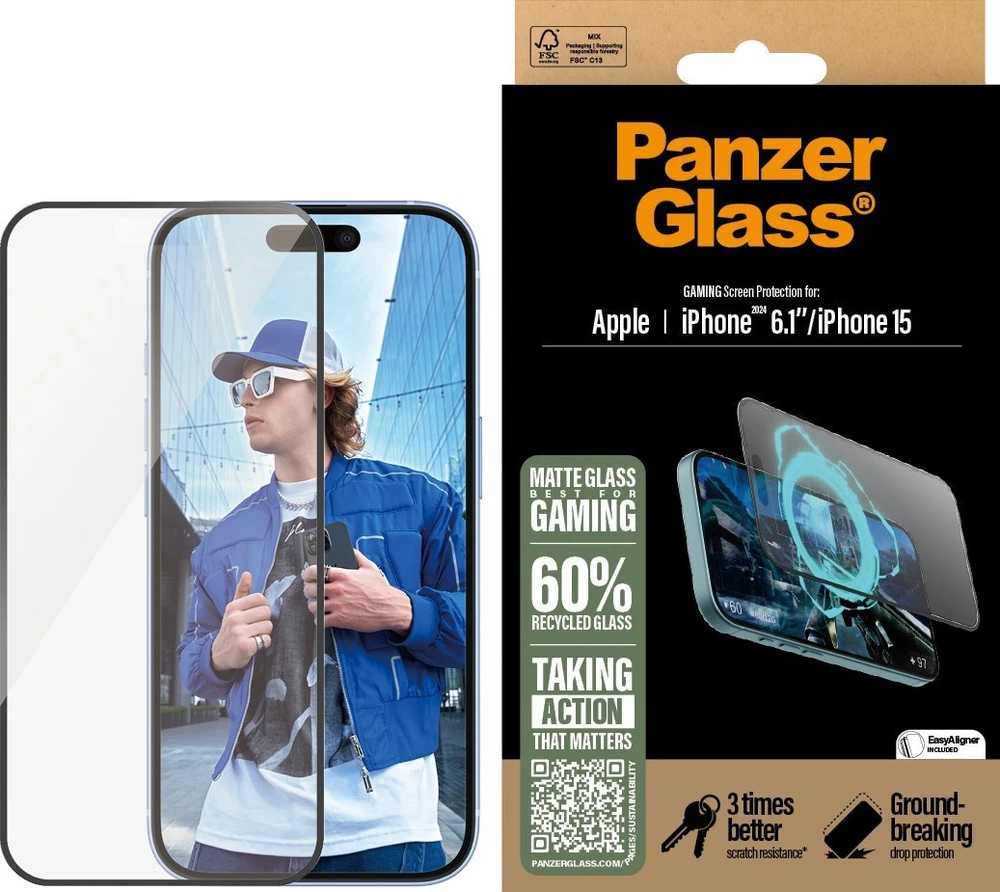 Panzer Glass PanzerGlass žaidimų ekrano apsauga Apple iPhone 16 6.1" Itin platus pritaikymas 2857