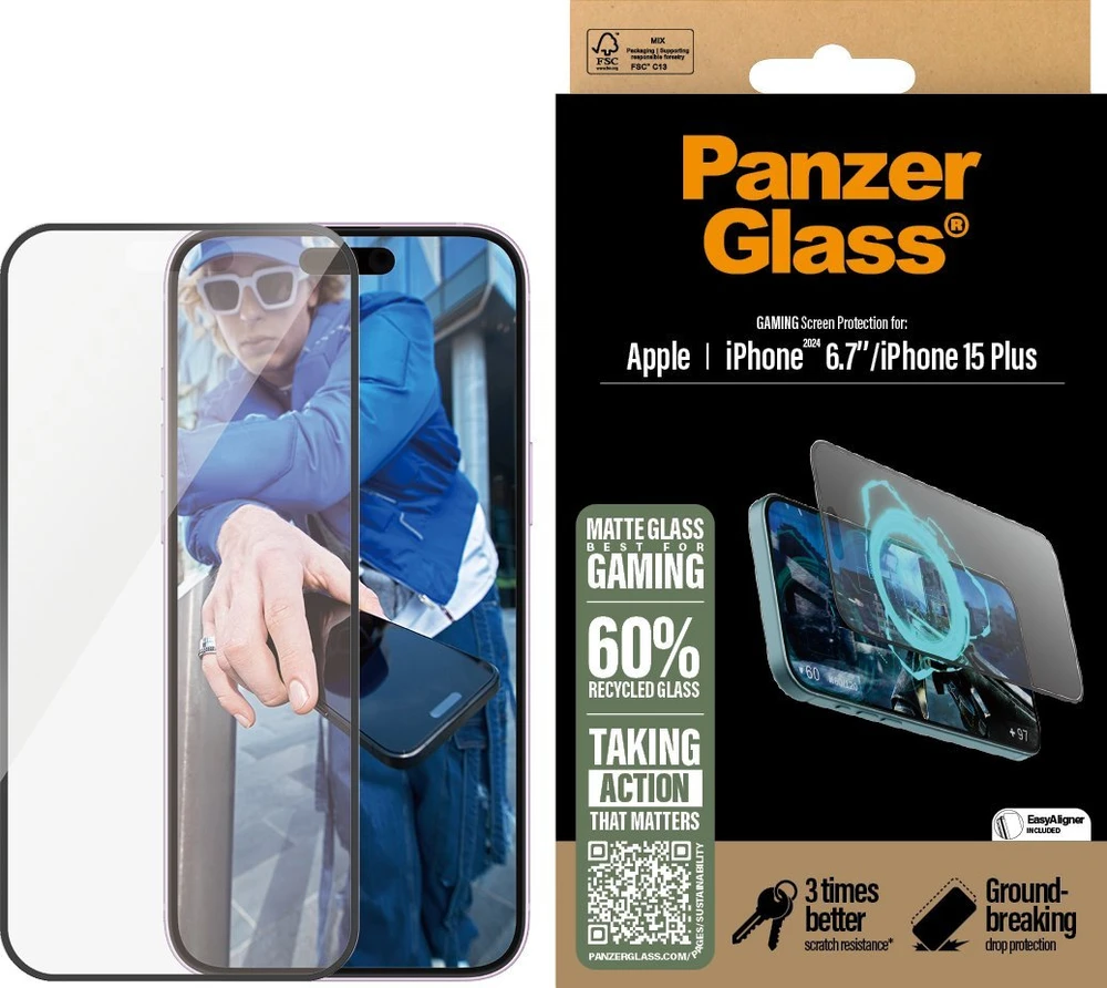 Panzer Glass PanzerGlass žaidimų ekrano apsauga Apple iPhone 16 Plus 6.7" Itin platus pritaikymas 2859