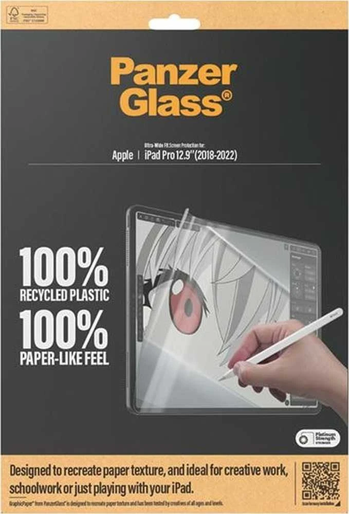 Panzer Glass Antibakterinis PanzerGlass GraphicPopierius plėvelė su akinimo filtru Apple iPad Pro 12.9" 2018 / 2020 / 2021 / 2022 m
