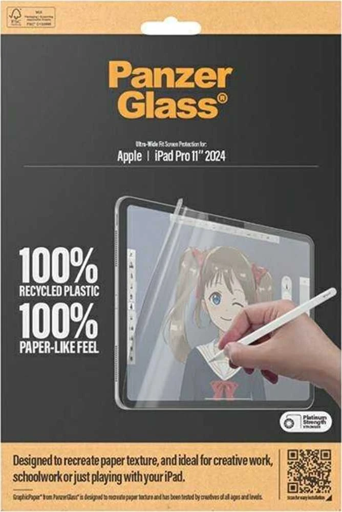 Panzer Glass Apsauginė plėvelė planšetei Apple iPad Pro 11.0 (5GEN) PanzerGlass GraphicPaper Anti Glare, draugiškas dėklui, Ultra-wide Fit 2832