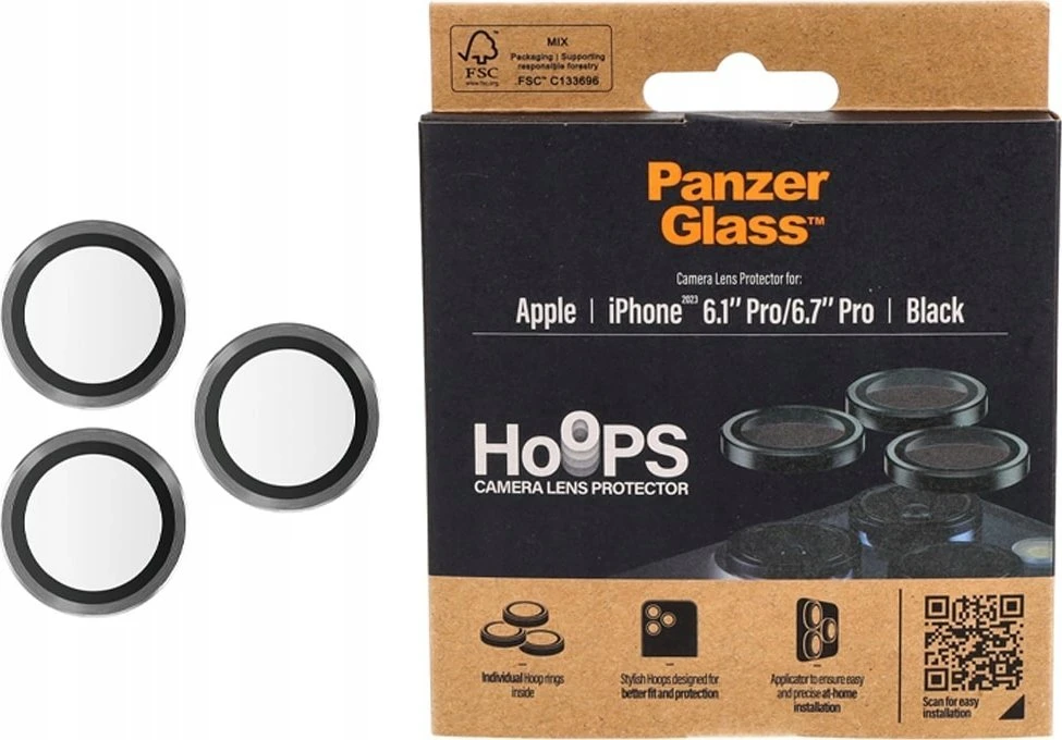 Panzer Glass PanzerGlass™ lankeliai fotoaparato objektyvo apsauga iPhone 15 Pro | 15 Pro Max | Juodas Metalas