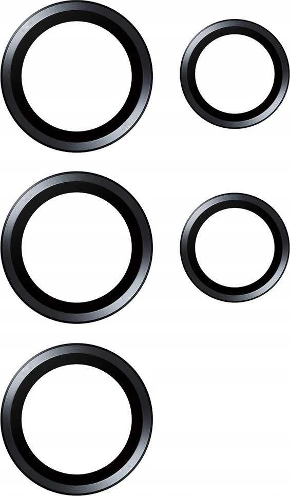 Panzer Glass Apsauginis stiklas 5D Samsung Galaxy S24 Ultra PanzerGlass Hoops kameros apsauga Hoop Optic Rings 1209 juodos spalvos