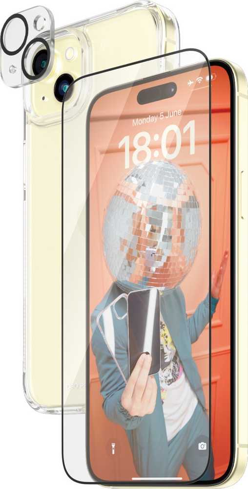 Panzer Glass PanzerGlass Bundle 3in1 set dėklas telefonui skaidrus + plėvelė + kameros apsauga Apple iPhone 15 Plus