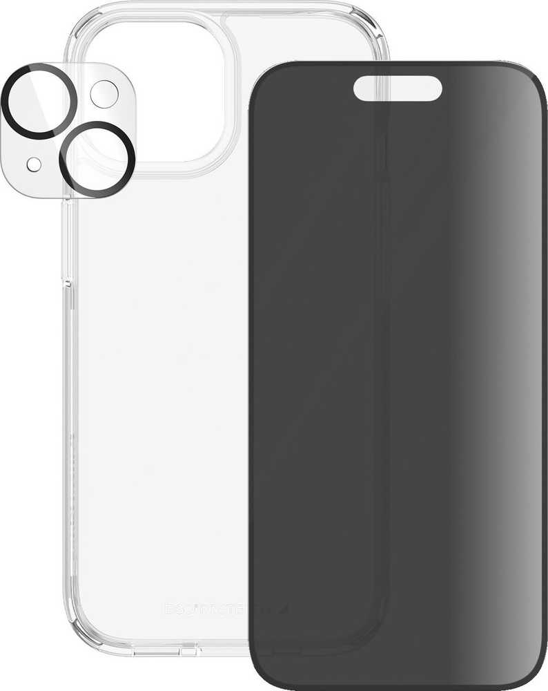 Panzer Glass PanzerGlass Privacy Bundle 3in1 dėklas telefonui skaidrus + privacy glass + kameros apsauga Apple iPhone 15