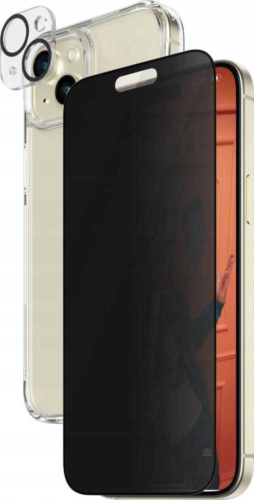 Panzer Glass PanzerGlass Privacy Bundle 3in1 dėklas telefonui skaidrus + Privacy Glass + kameros apsauga Apple iPhone 15 Plus