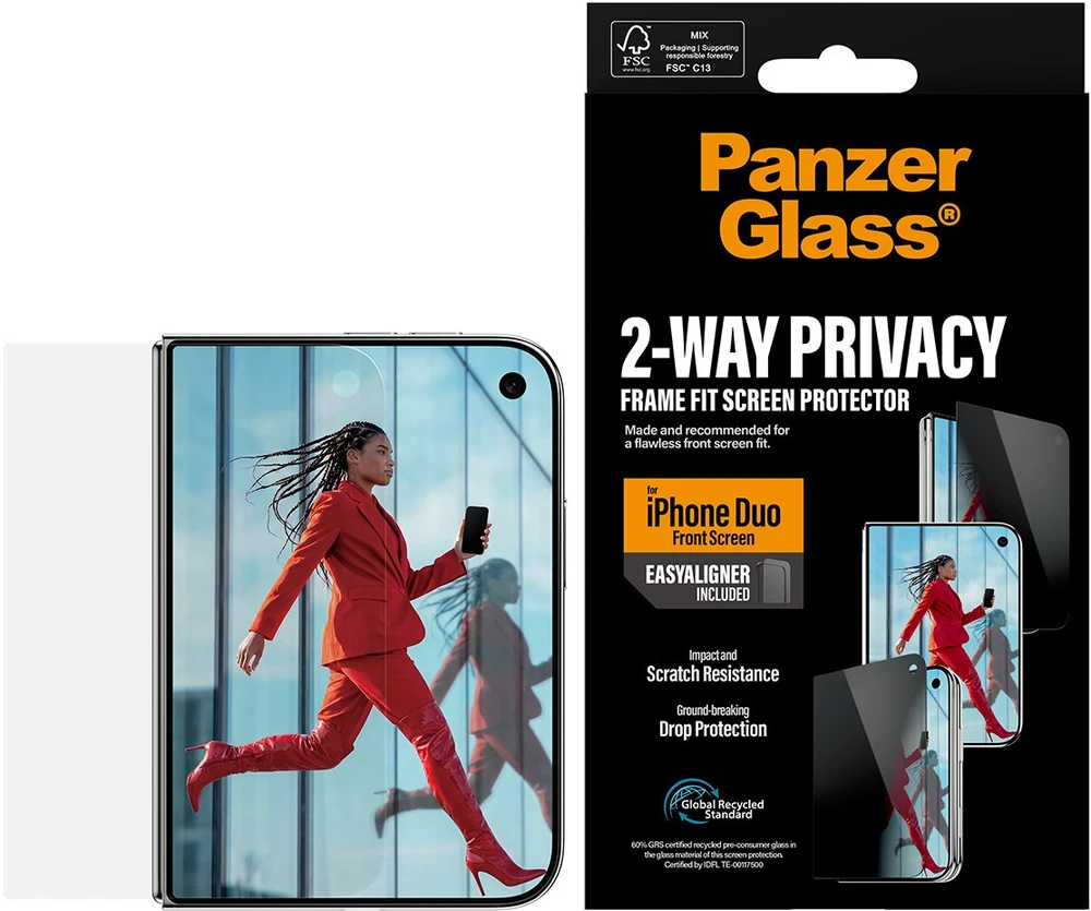 Panzer Glass PanzerGlass Privacy su EasyAligner | Ekrano apsauga | Apple | iPhone Duo | Stiklas | Permatomas