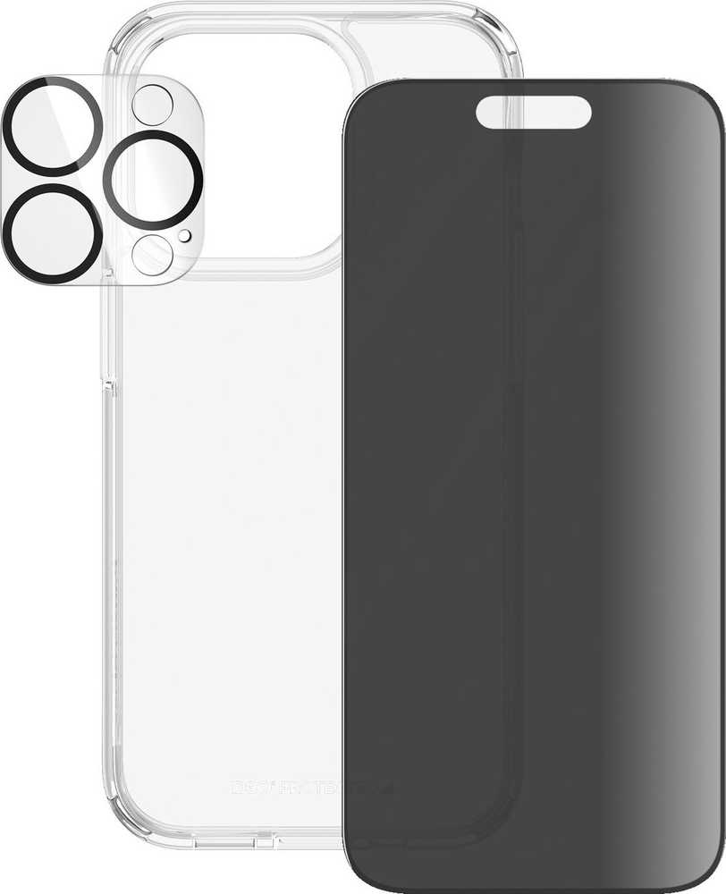 Panzer Glass PanzerGlass Privacy Bundle 3in1 dėklas telefonui skaidrus Case + Privacy Glass + Camera Protector Apple iPhone 15 Pro