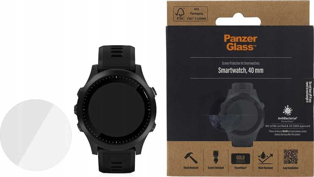 Panzer Glass PanzerGlass apsauginis stiklas išmaniajam laikrodžiui, 40 mm, antibakterinis