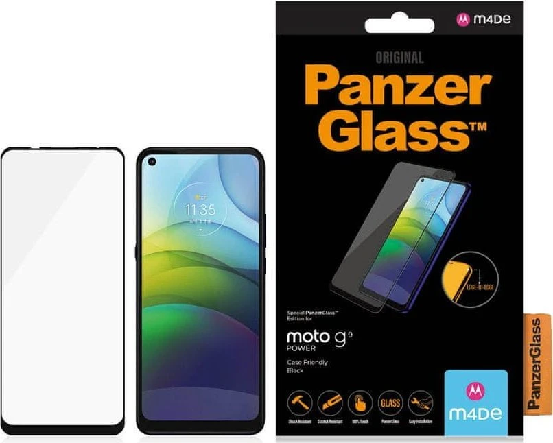 Panzer Glass Panzerglass Motorola Moto G9 Power, Case Friendly, Juodas