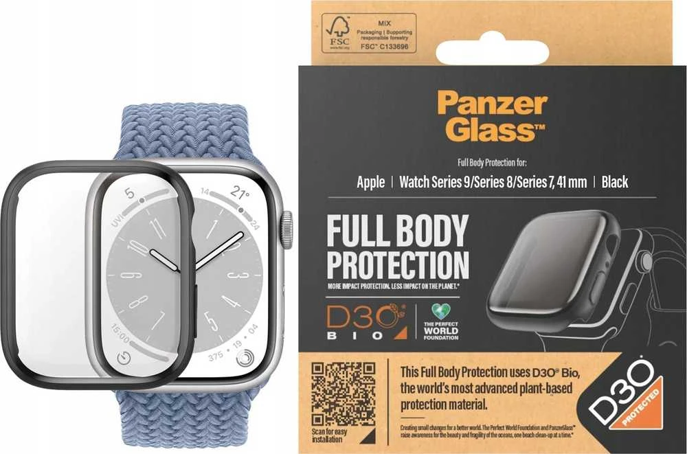 Panzer Glass PanzerGlass | Ekrano apsauga | Apple | 9 serijos laikrodis su D30, 41 mm | Stiklas | Juodas