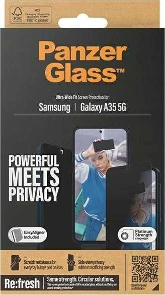 Panzer Glass PanzerGlass Ultra-Wide Fit Privatumas Apsauginis stiklas su padėties reguliatoriumi Samsung Galaxy A35 5G