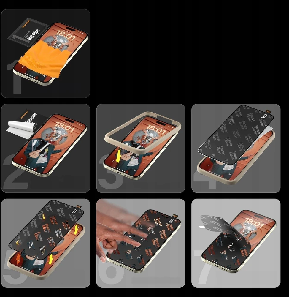 Panzer Glass PanzerGlass | Ekrano apsauga | Apple | IPhone 15 Pro Max | Stiklas | Skaidrus | Itin platus prigludimas, atsparus įbrėžimams, apsauga nuo kritimo, pridedamas „EasyAligner“.