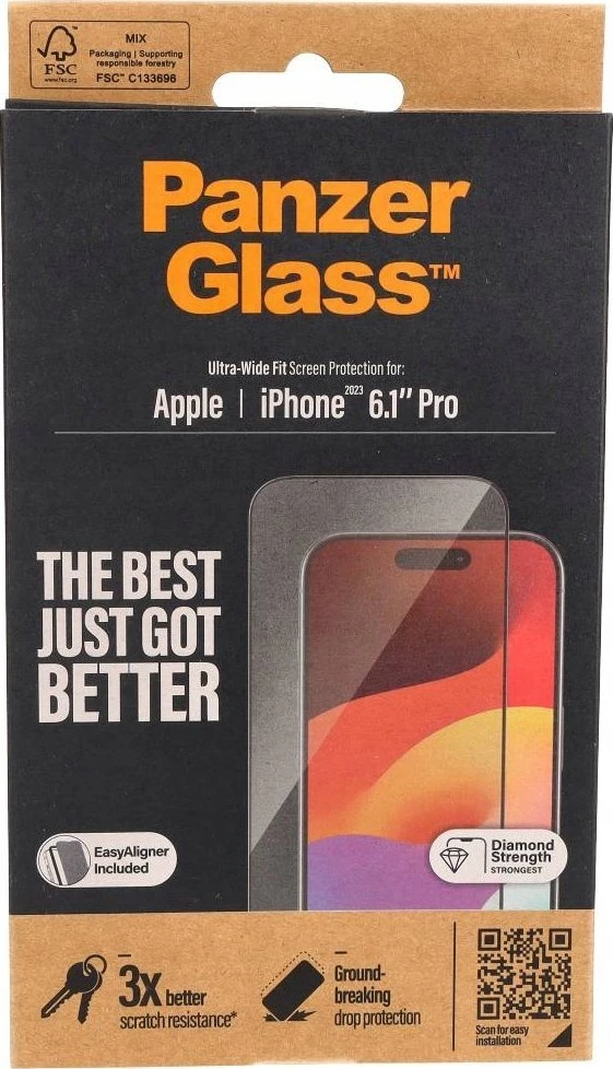 Panzer Glass PanzerGlass | Ekrano apsauga | Apple | iPhone 15 Pro | Stiklas | Išvalyti | Lengvas montavimas; Atsparus pirštų atspaudams; Apsaugo nuo pageltimo | Itin platus pritaikymas