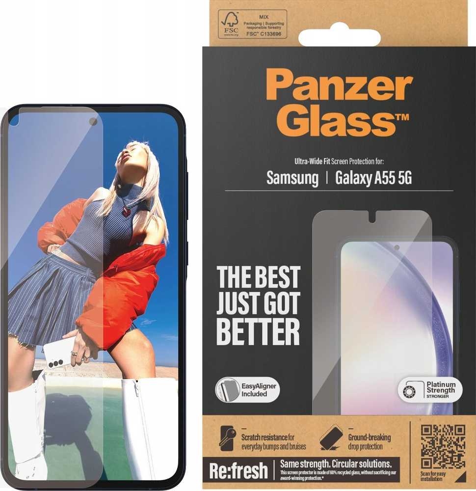 Panzer Glass Samsung Galaxy A55 5G Ultra-Wide Fit EasyAligner by PanzerGlass