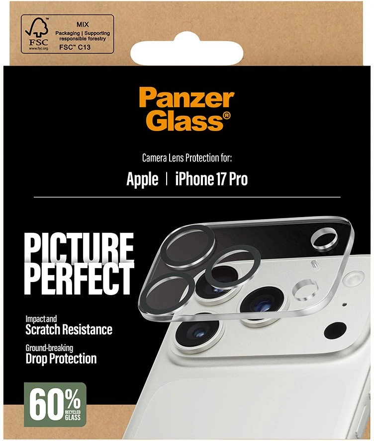 Panzer Glass Grūdintas stiklas na objektyvas PanzerGlass PicturePerfect do iPhone 17 Pro / 17 Pro Max