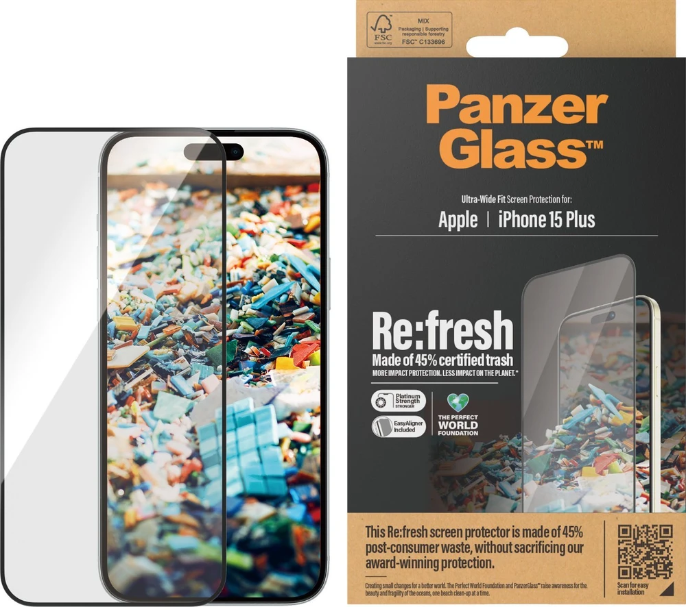 Panzer Glass PanzerGlass Re: Fresh Glass Apple iPhone 15 Plus su padėties nustatymo įtaisu