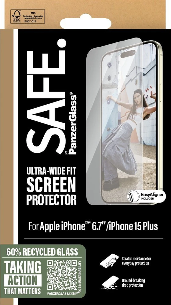 Panzer Glass PanzerGlass Ekrano apsauga | Apple | iPhone 16 Plus | Stiklas | Skaidrus | Itin platus pritaikymas