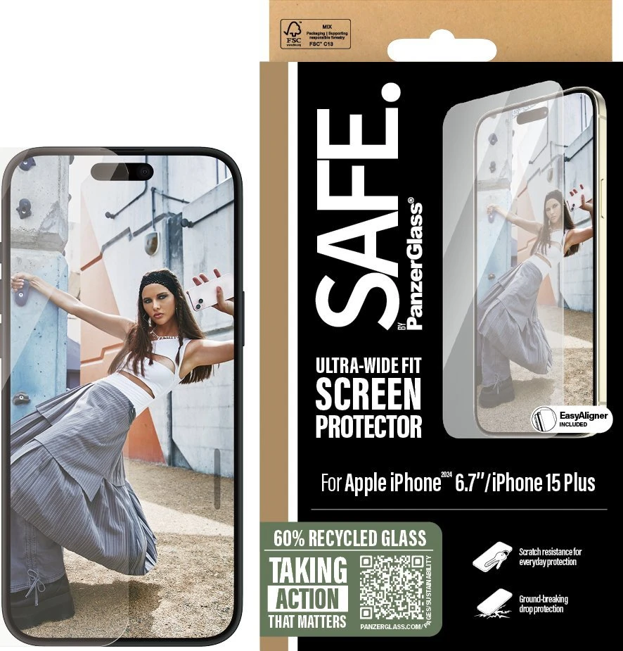 Panzer Glass PanzerGlass Ekrano apsauga | Apple | iPhone 16 Plus | Stiklas | Skaidrus | Itin platus pritaikymas