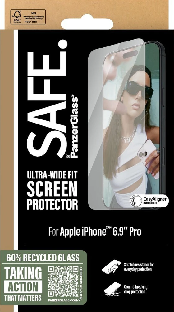 Panzer Glass PanzerGlass SAFE ekrano apsauga Apple iPhone 16 Pro Max, ypač platus (skaidrus)