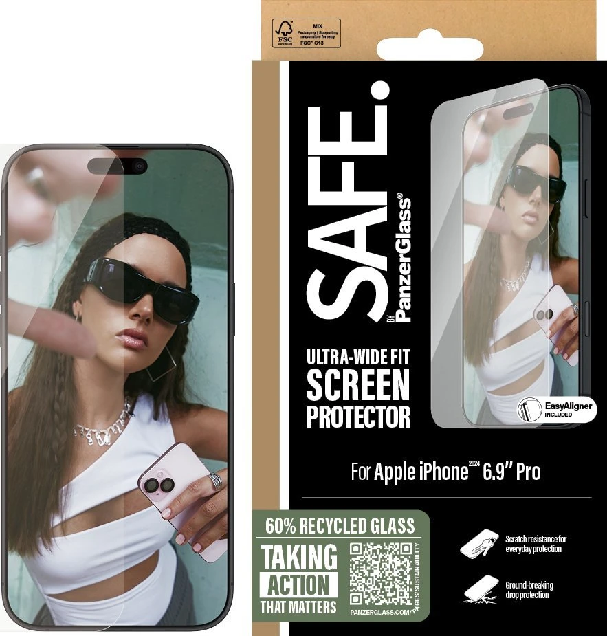 Panzer Glass PanzerGlass SAFE ekrano apsauga Apple iPhone 16 Pro Max, ypač platus (skaidrus)