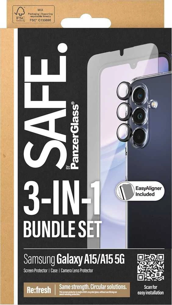 Panzer Glass „PanzerGlass SAFE.“ – „PanzerGlass 3-in-1“ – „Samsung A15“, „A15 5G“